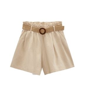 Zara brand new linen shorts with belt you cannot miss